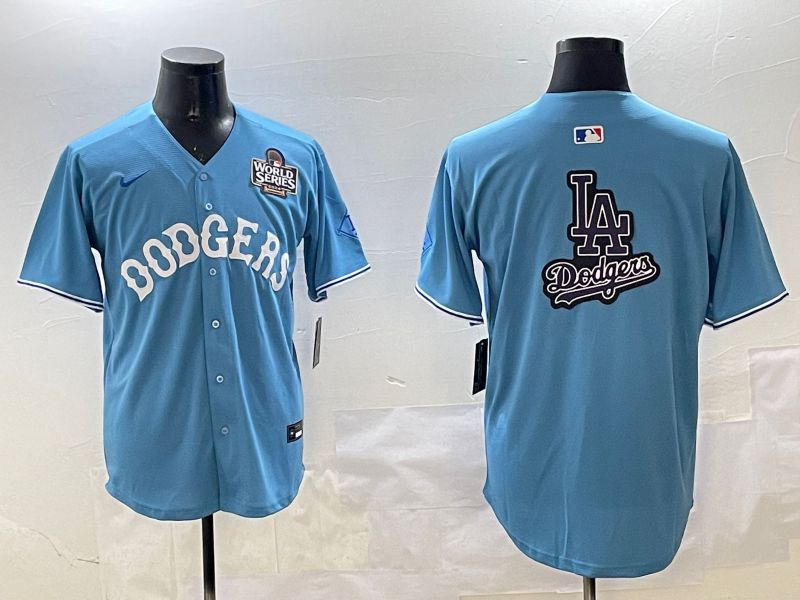 Men Los Angeles Dodgers Blank Light Blue Throwback Game 2025 Nike MLB Jersey style 29->los angeles dodgers->MLB Jersey